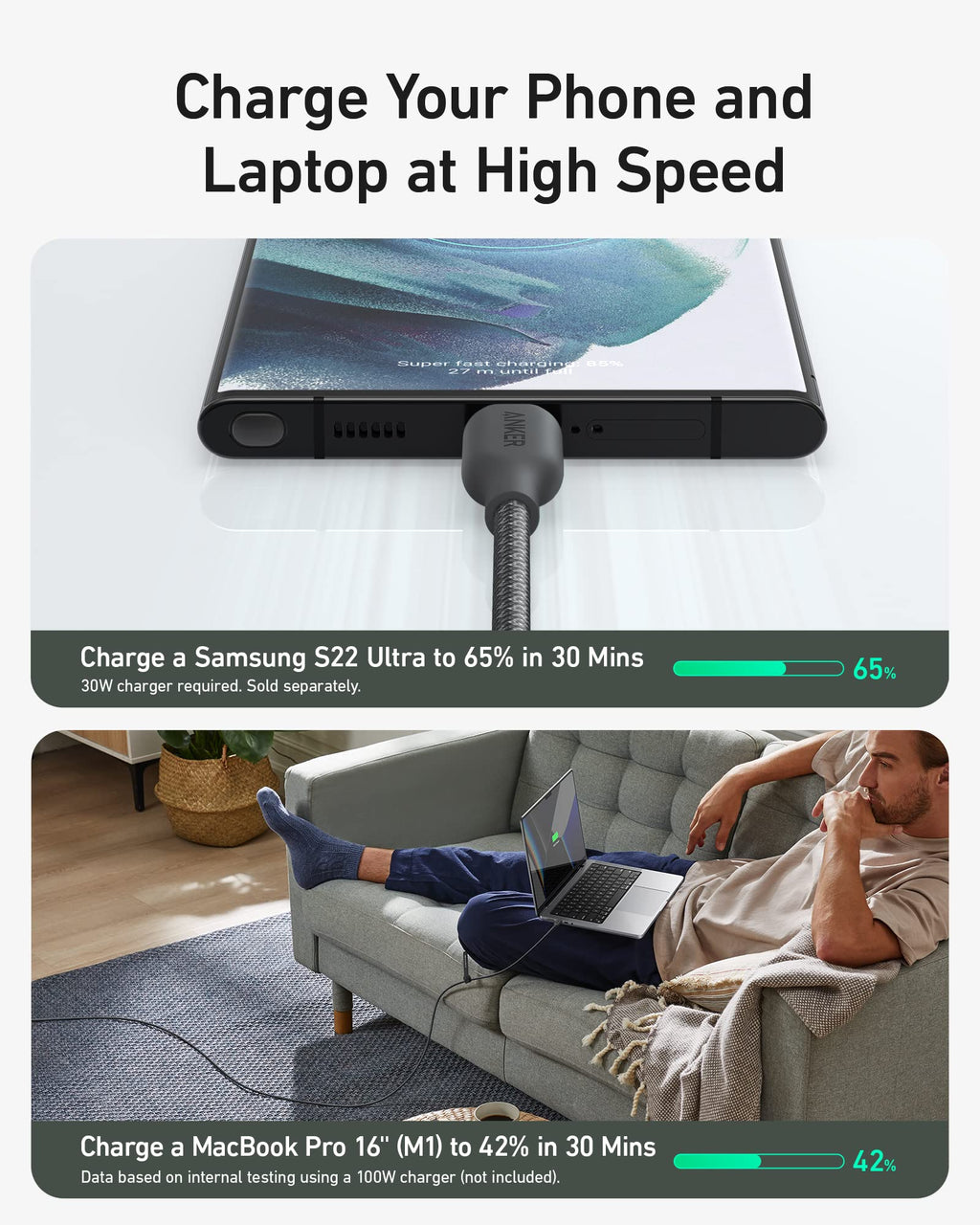 Flux USB-C to USB-C Cable (240W, 10 ft)