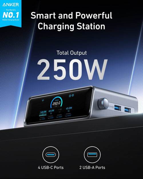 Apex GaN Desktop Charger (250W, 6 Ports)