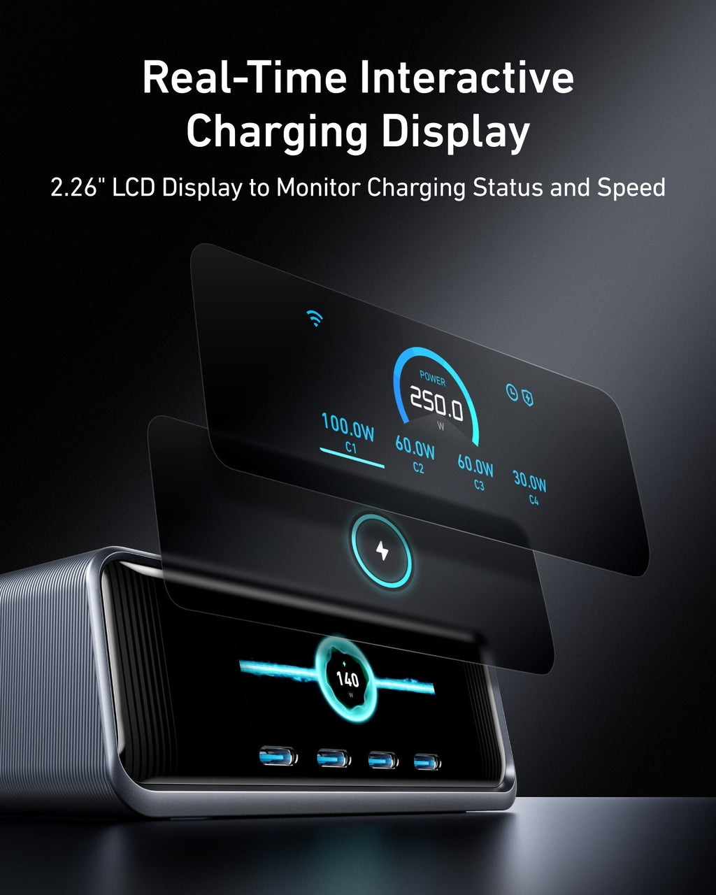 Apex GaN Desktop Charger (250W, 6 Ports)