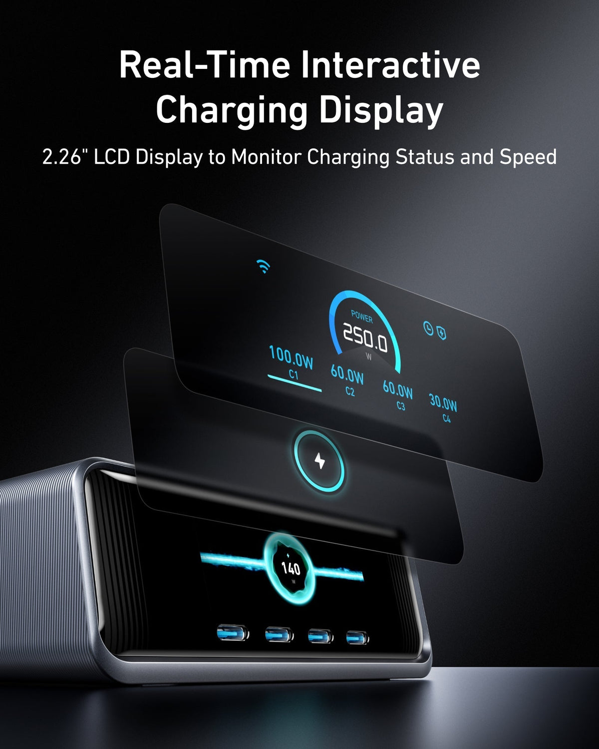 Apex GaN Desktop Charger (250W, 6 Ports)