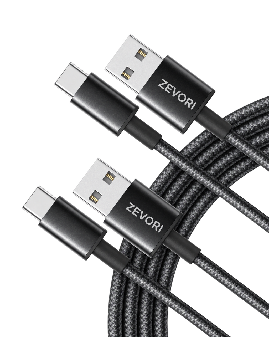 Flux Nylon USB-C to USB-A Cable (2-Pack)