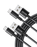 Flux Nylon USB-C to USB-A Cable (2-Pack)