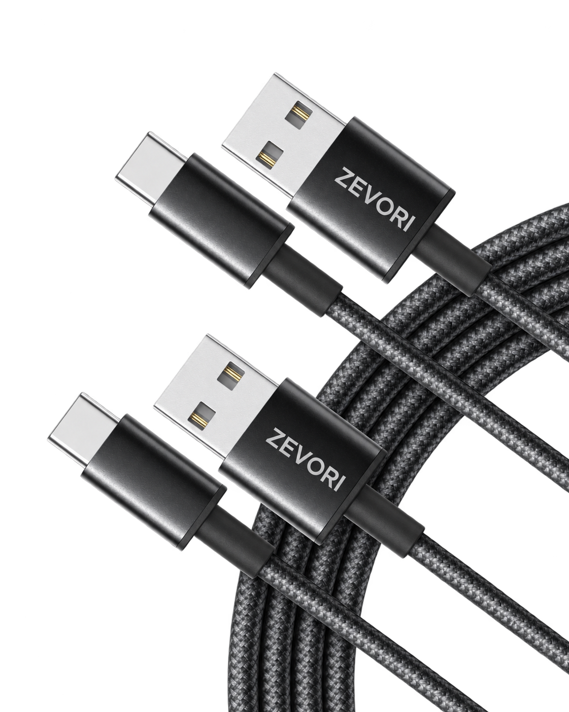 Flux Nylon USB-C to USB-A Cable (2-Pack)
